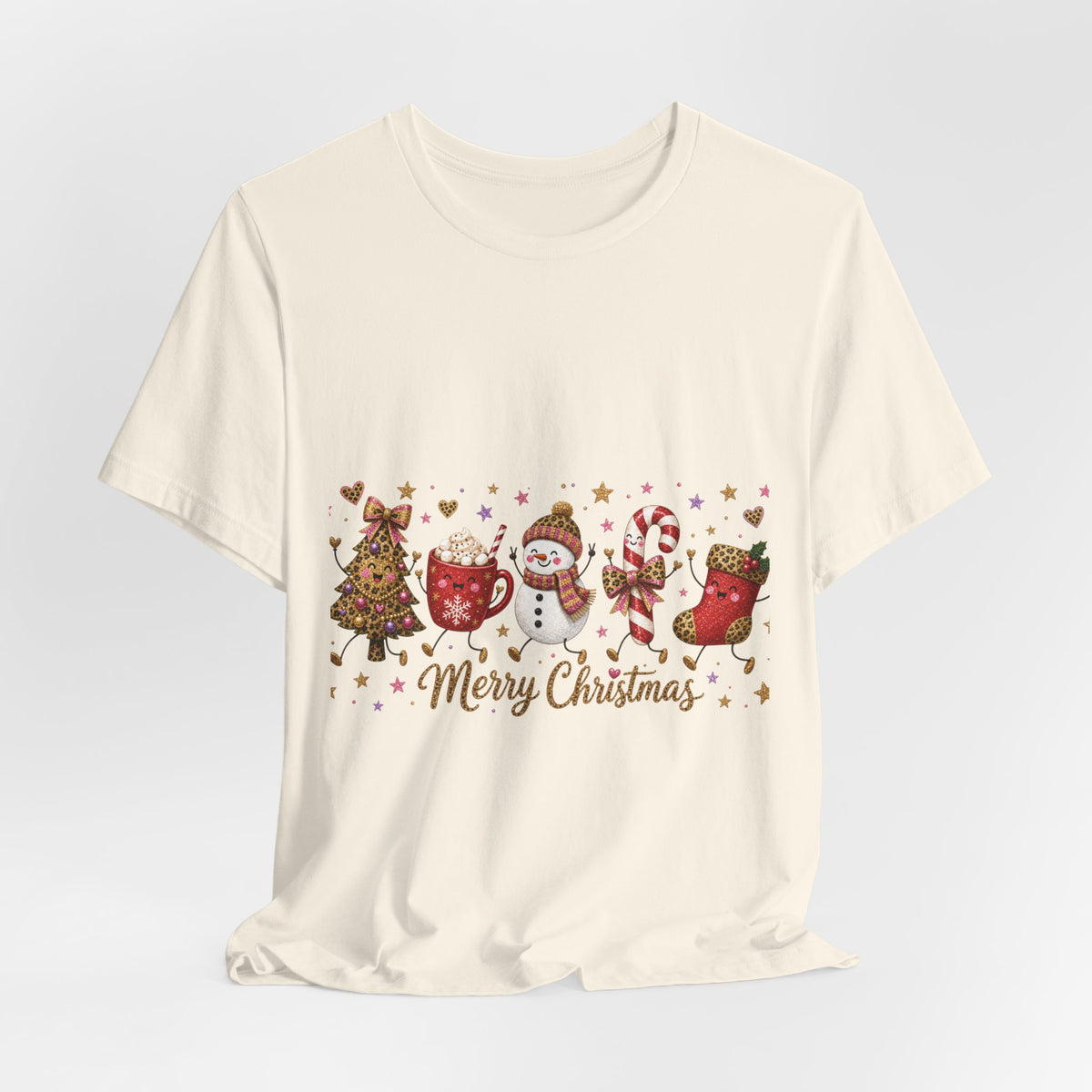 Christmas Characters T-Shirt — 'Merry Christmas' Holiday Graphic Tee