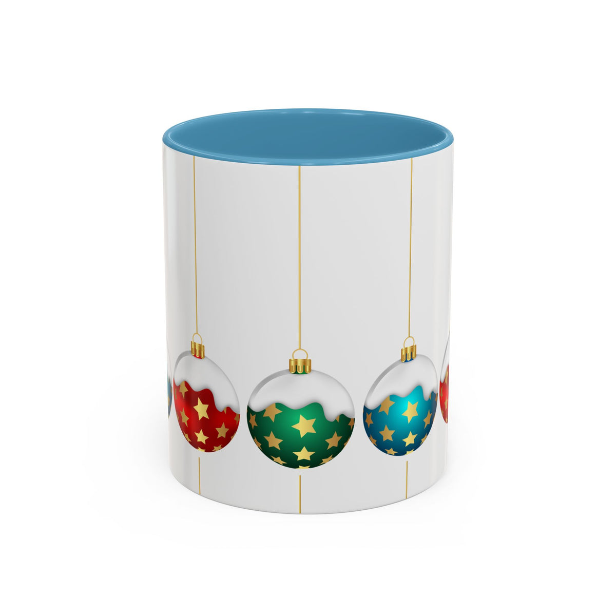 Holiday Ornament Accent Coffee Mug — Festive Christmas Baubles (11/15oz)