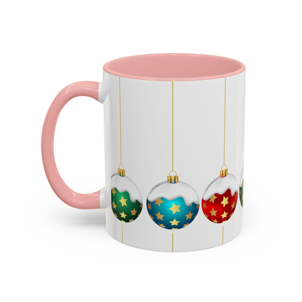 Holiday Ornament Accent Coffee Mug — Festive Christmas Baubles (11/15oz)
