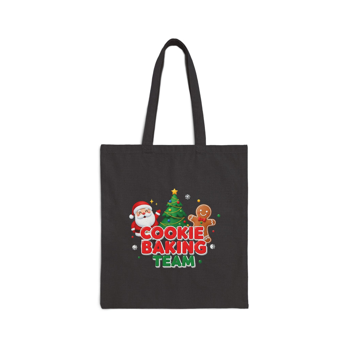 Cookie Baking Team Tote Bag — Christmas Santa & Gingerbread Holiday Canvas Tote
