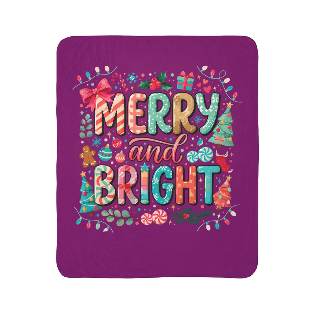 Merry and Bright Sherpa Blanket — Cozy Holiday Fleece Throw