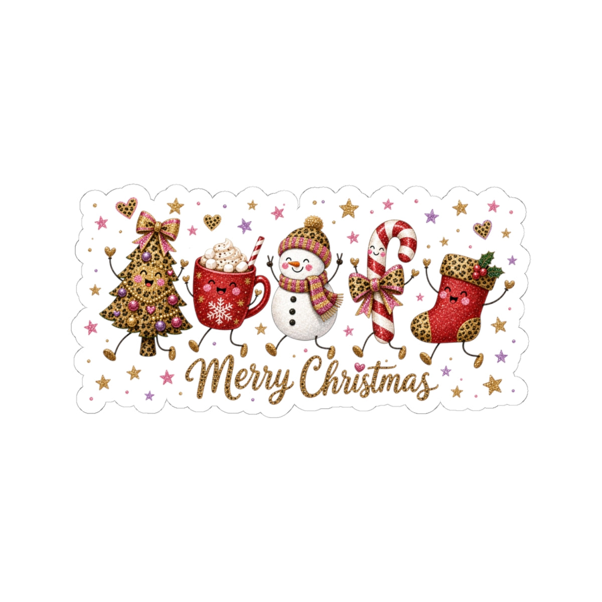 Christmas Sticker - 'Merry Christmas' Holiday Kiss-Cut Decal Pack