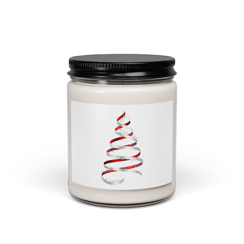 9oz Soy Candle — Red Ribbon Christmas Tree Scented Candle