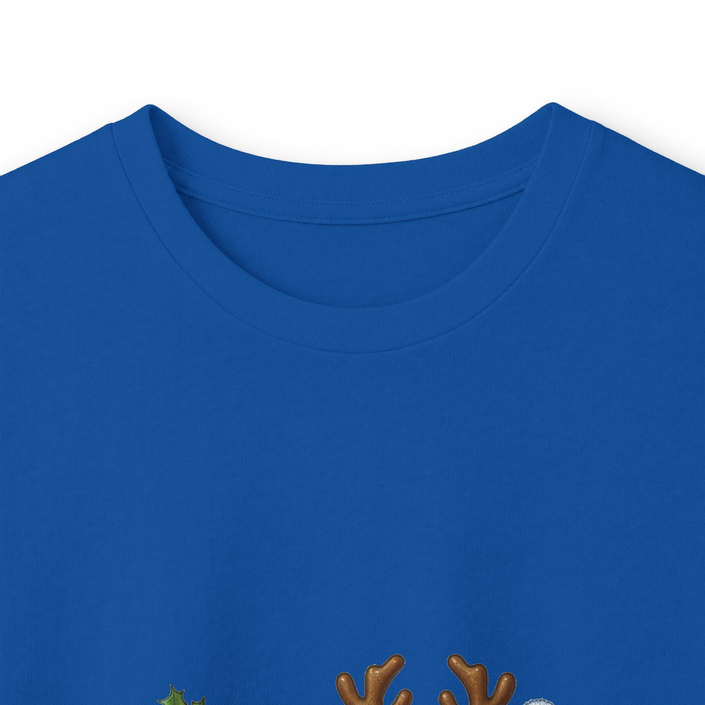 Long Sleeve Tee - Christmas Pickle Family with Santa Hat & Reindeer Holiday Design