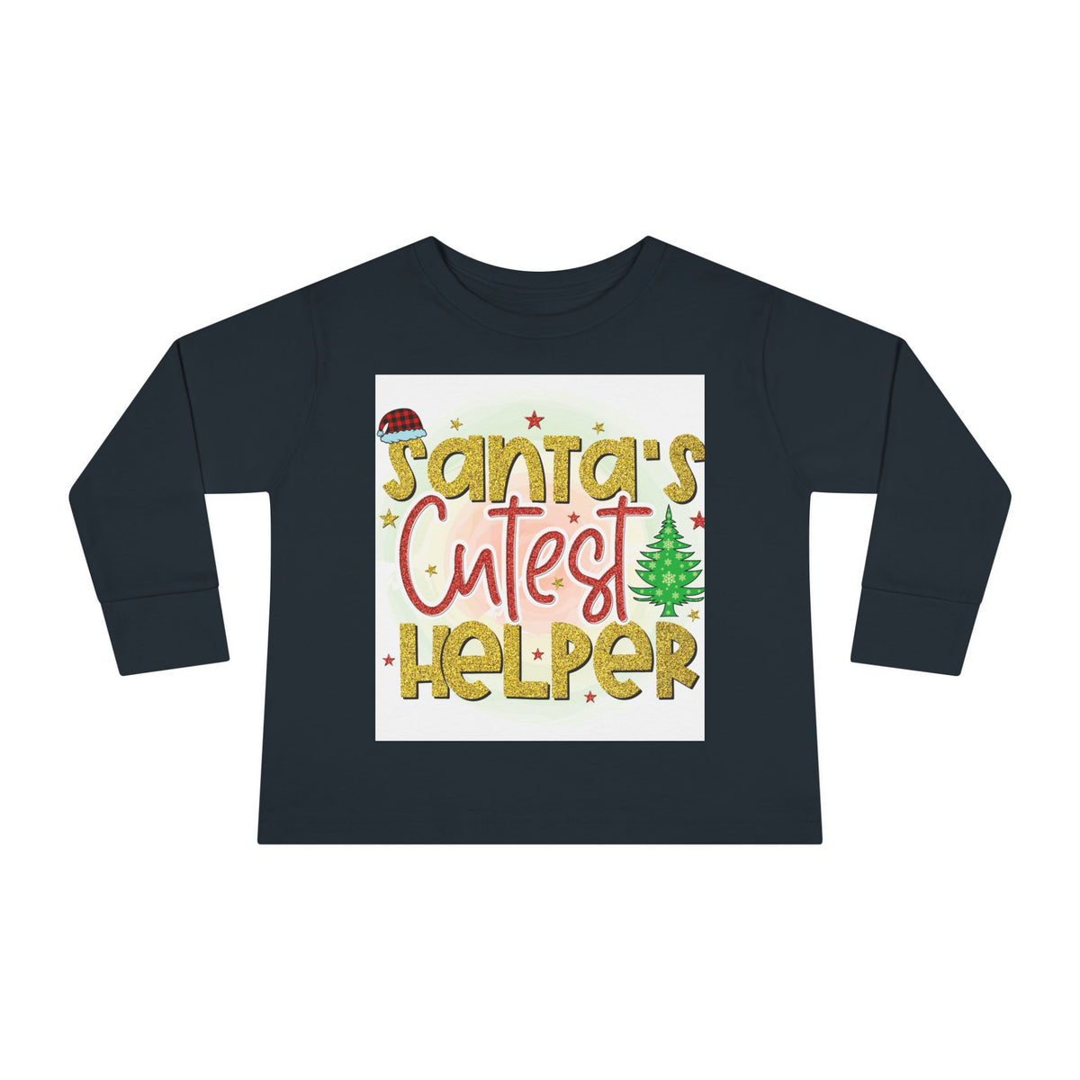 Santa's Cutest Helper Toddler Long Sleeve Tee