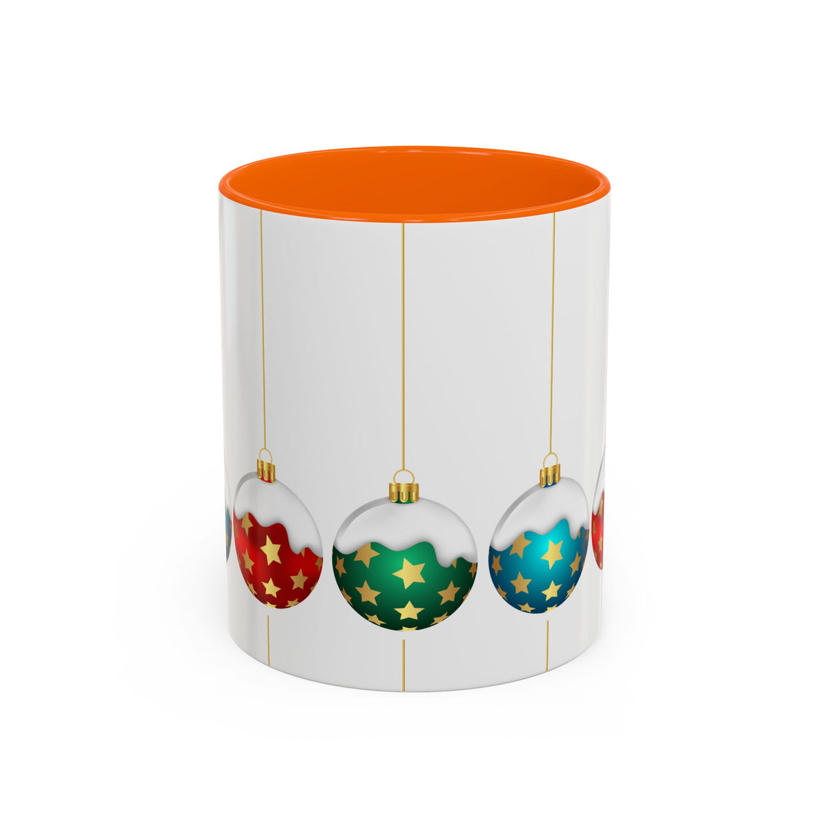 Holiday Ornament Accent Coffee Mug — Festive Christmas Baubles (11/15oz)