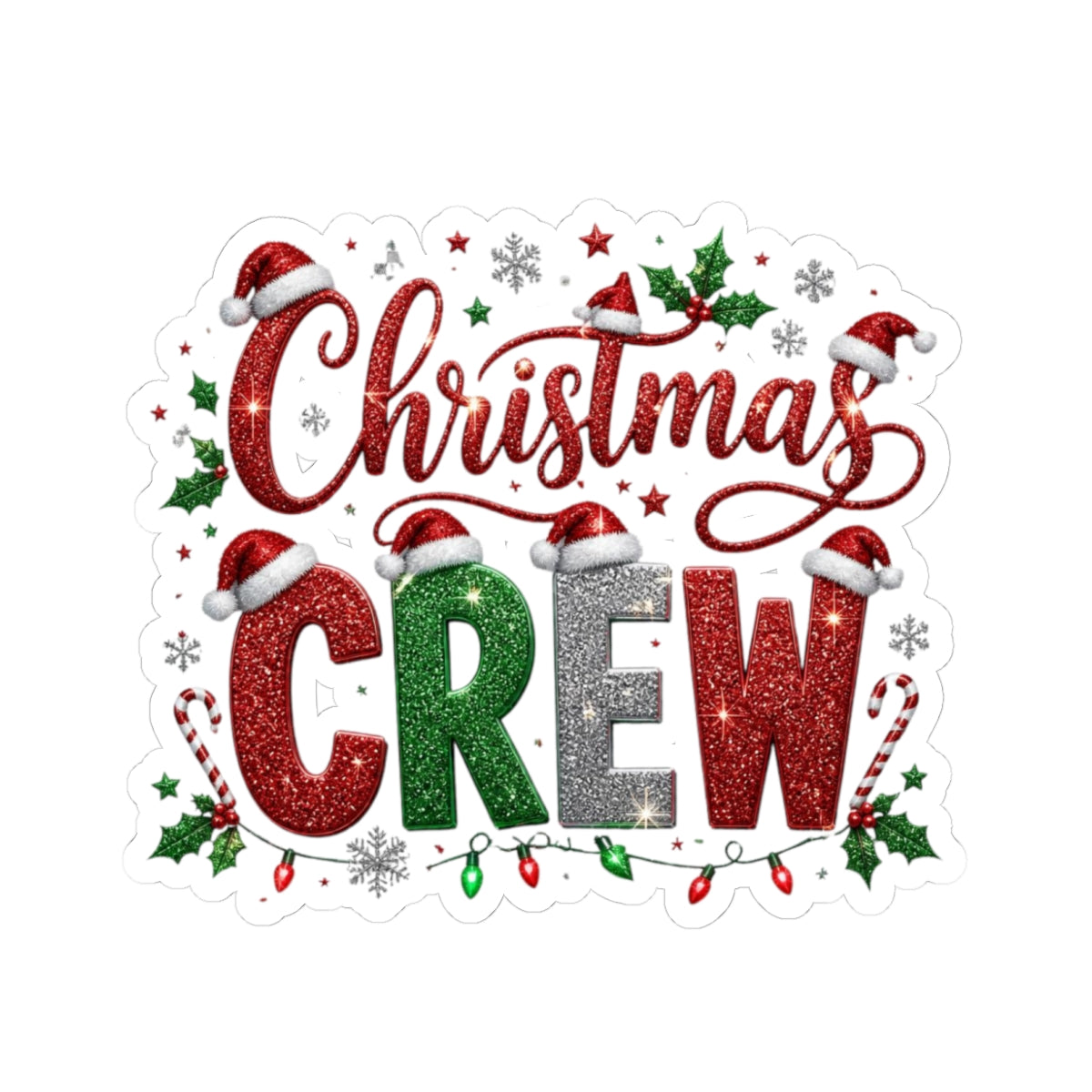 Christmas Crew Sticker — Festive Kiss-Cut Holiday Decal