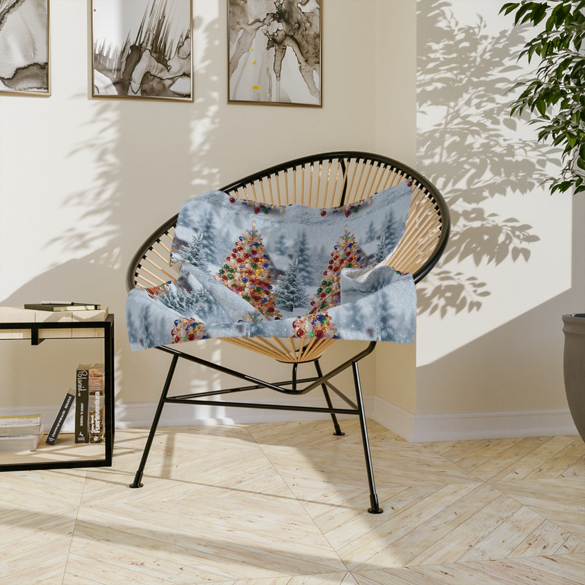 Christmas Tree Velveteen Microfiber Blanket - Festive Holiday Cozy Throw