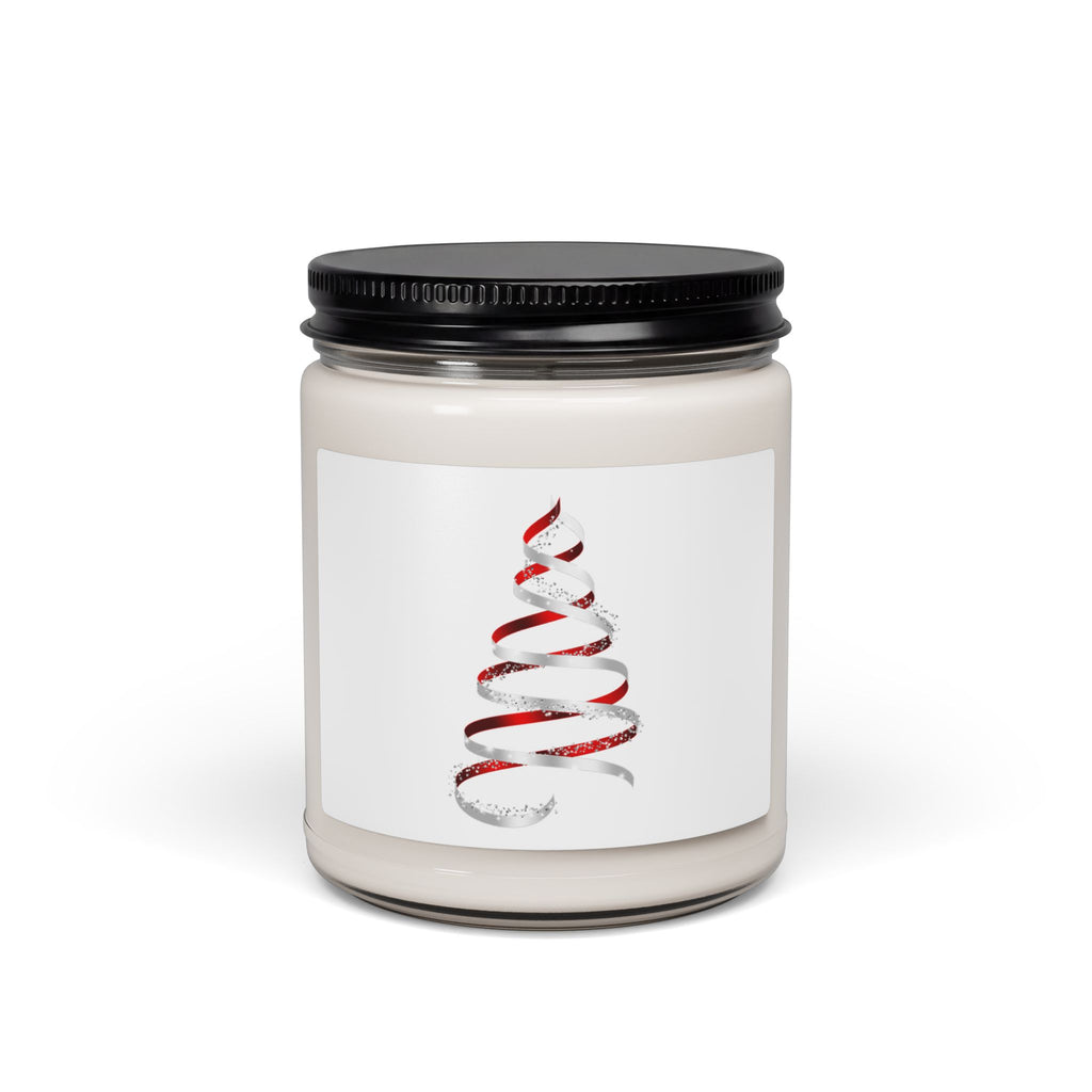 9oz Soy Candle — Red Ribbon Christmas Tree Scented Candle