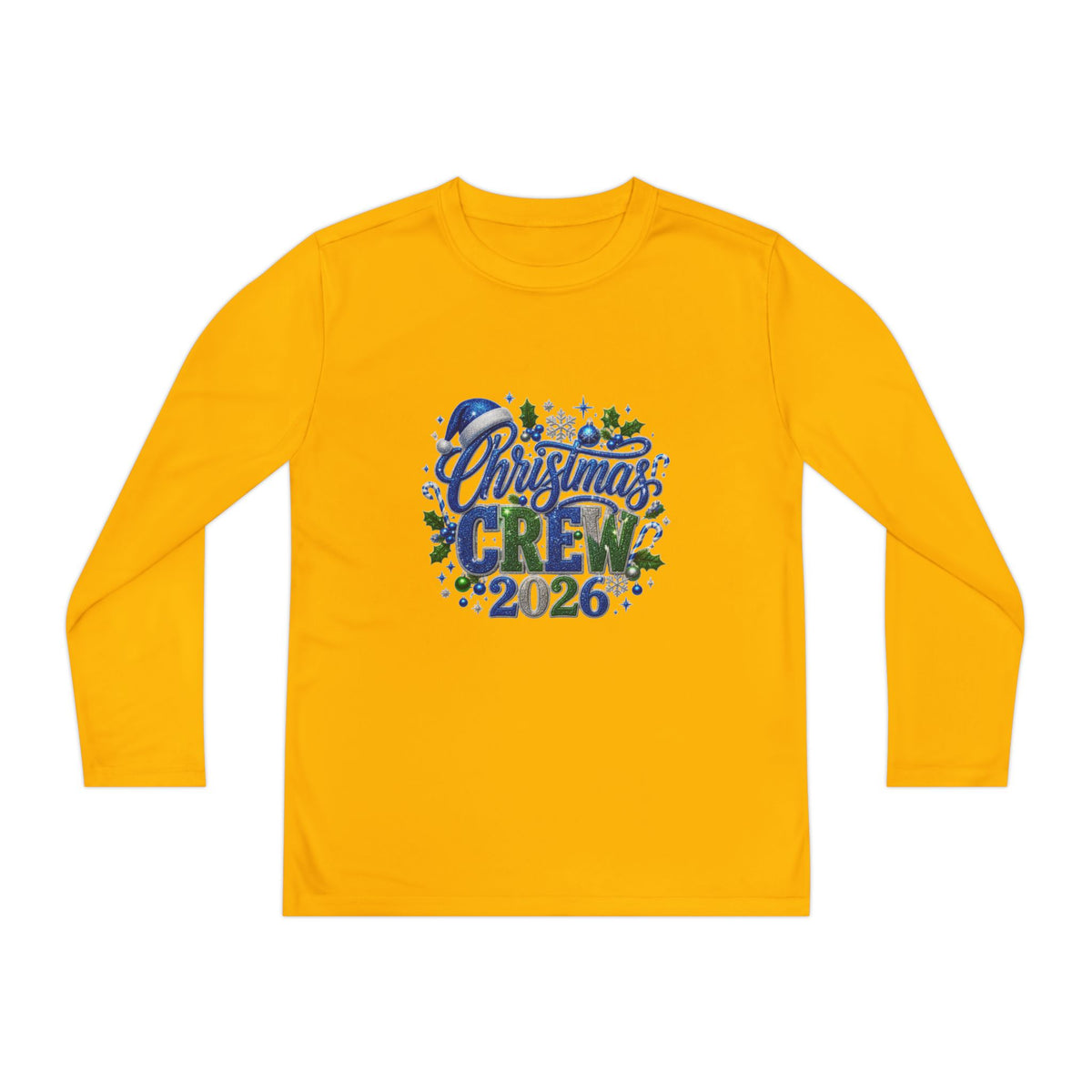 Youth Long Sleeve Tee — "Christmas Crew 2026" Holiday Shirt