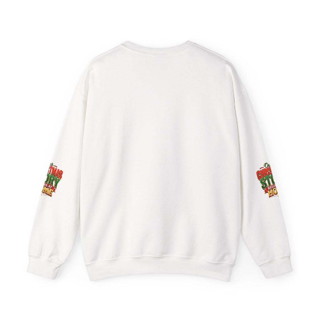 Christmas Love Crewneck Sweatshirt — "Home Is Filled With Christmas Love" Holiday Sweater