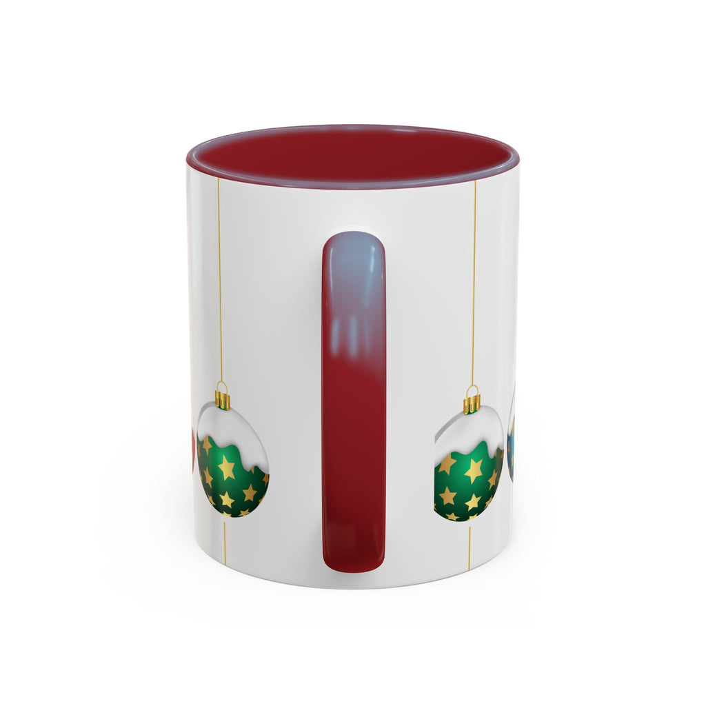 Holiday Ornament Accent Coffee Mug — Festive Christmas Baubles (11/15oz)