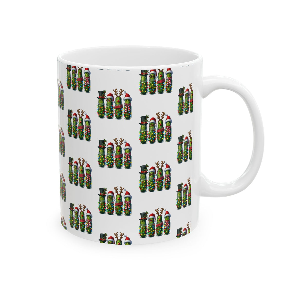 Festive Christmas Ornament Pattern Ceramic Mug