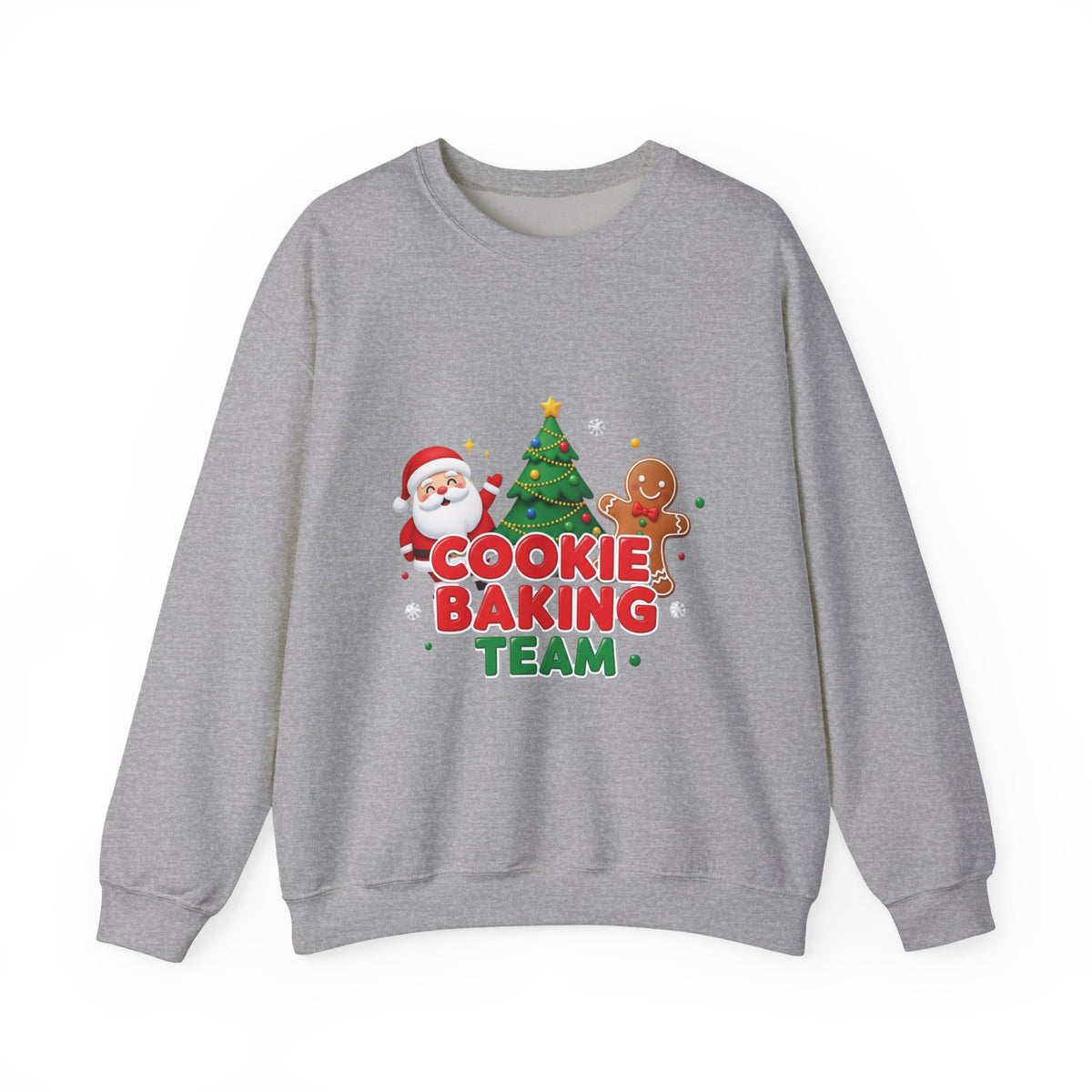 Cookie Baking Team Sweatshirt — Christmas Santa & Gingerbread Holiday Crewneck
