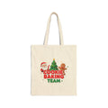 Cookie Baking Team Tote Bag — Christmas Santa & Gingerbread Holiday Canvas Tote