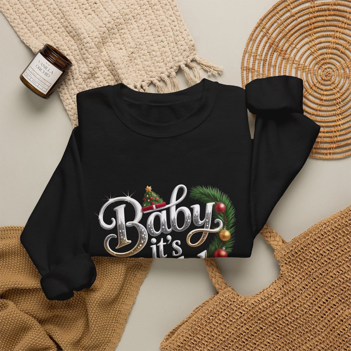 Christmas Sweatshirt - "Baby It's Cold Outside" Festive Crewneck