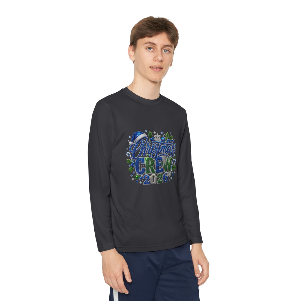 Youth Long Sleeve Tee — "Christmas Crew 2026" Holiday Shirt
