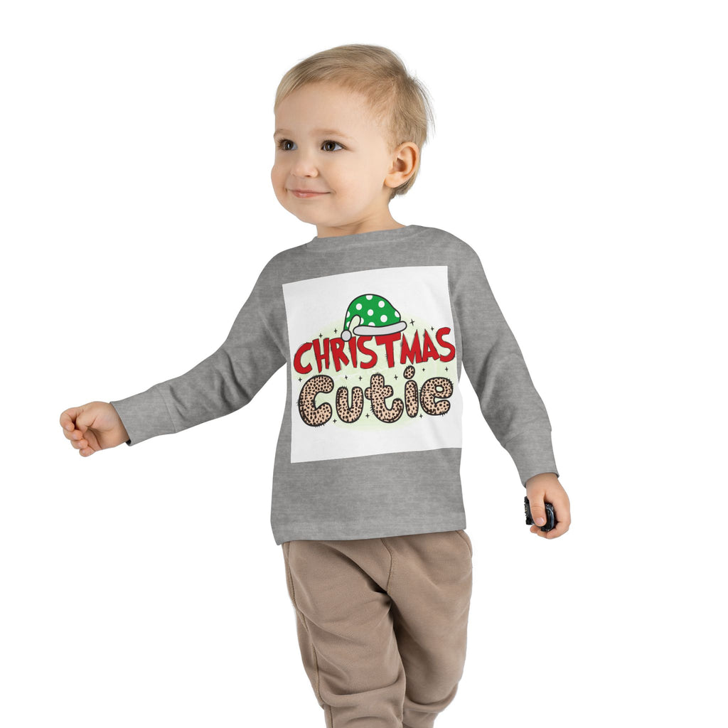 Toddler Long Sleeve Tee — "Christmas Cutie" Holiday Shirt