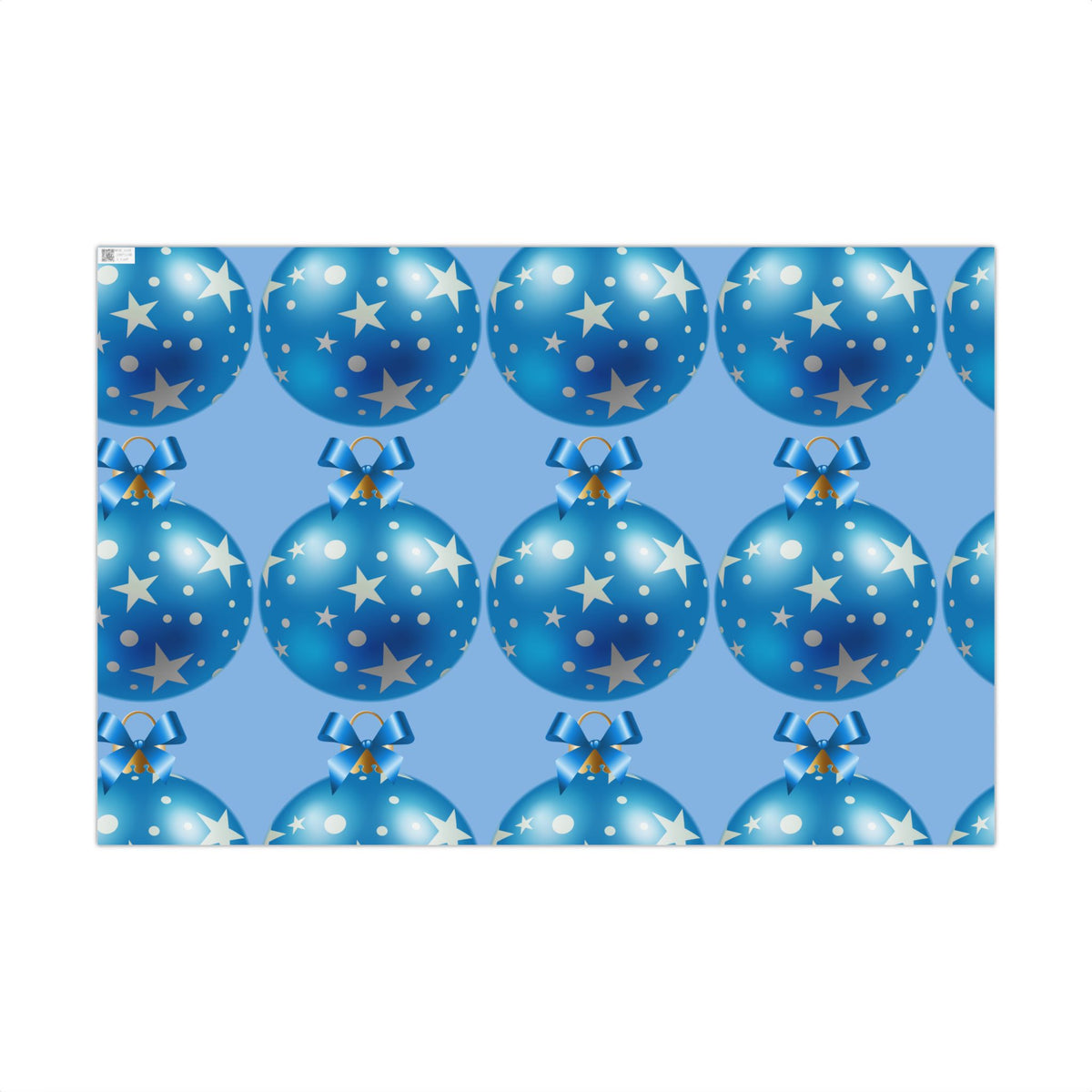 Blue Star Ornament Gift Wrap Paper — Festive Holiday Wrapping for Christmas & Birthdays
