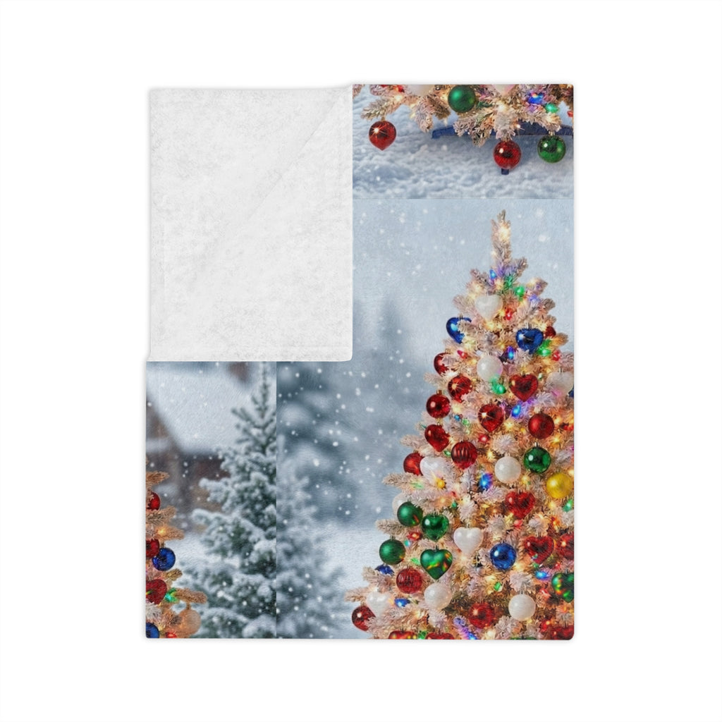 Christmas Tree Velveteen Microfiber Blanket - Festive Holiday Cozy Throw