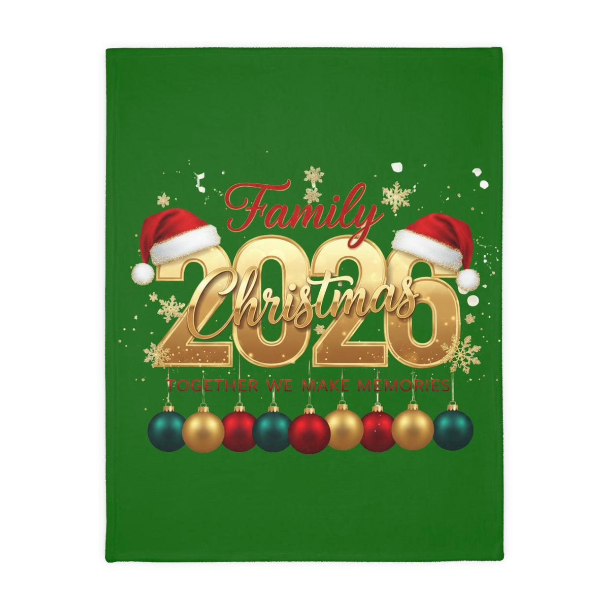 Christmas 2025 Family Blanket — Festive Velveteen Microfiber Throw