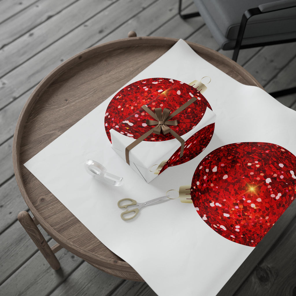 Christmas Red Ornament Wrapping Paper - Festive Holiday Gift Wrap