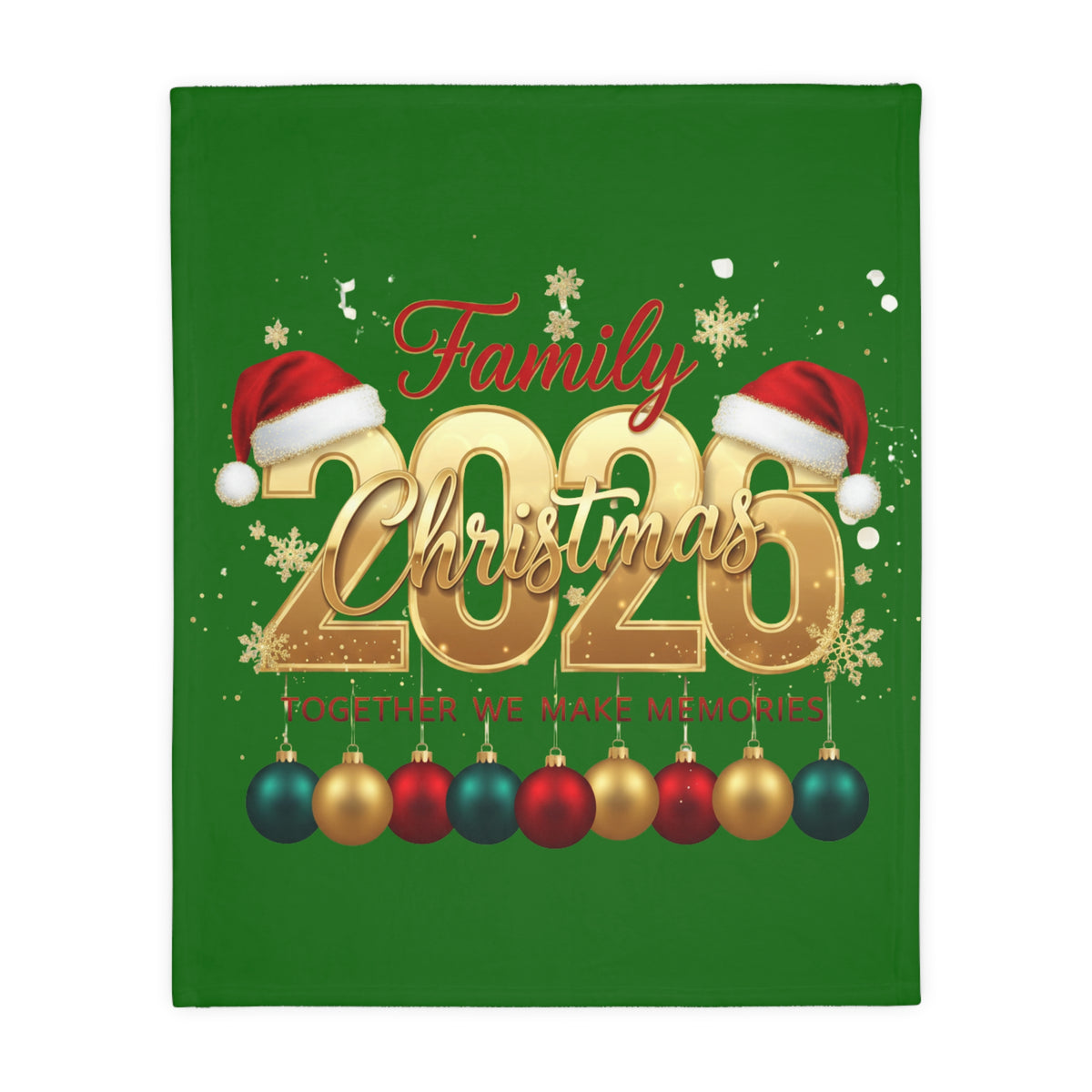 Christmas 2025 Family Blanket — Festive Velveteen Microfiber Throw