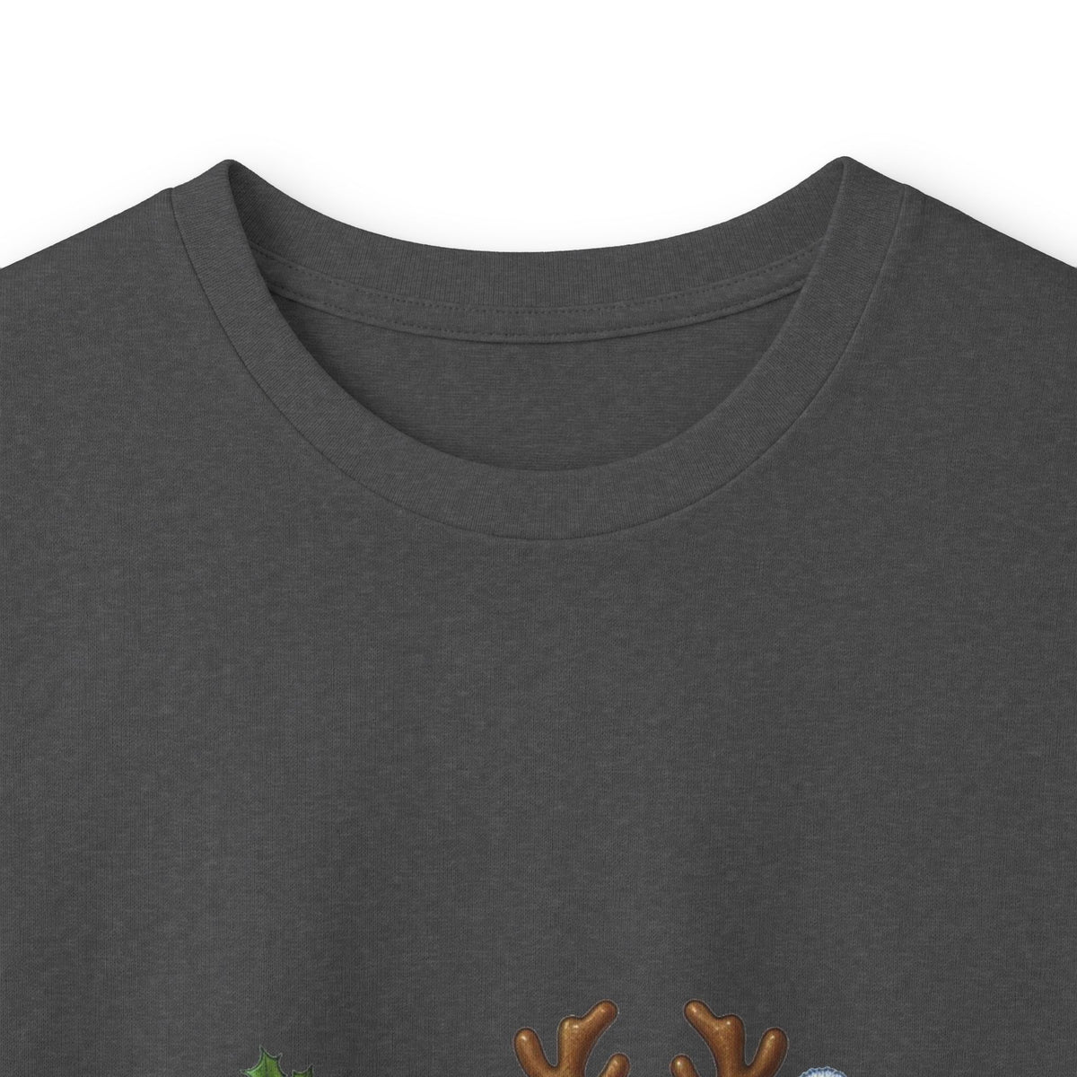 Long Sleeve Tee - Christmas Pickle Family with Santa Hat & Reindeer Holiday Design