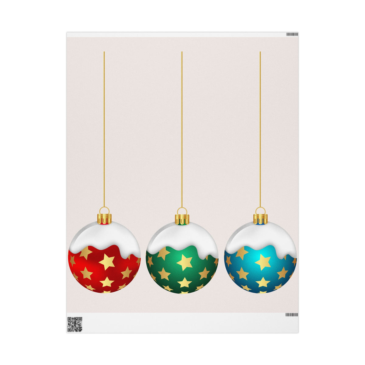 Christmas Ornament Wrapping Paper Roll — Minimal Holiday Bauble Pattern