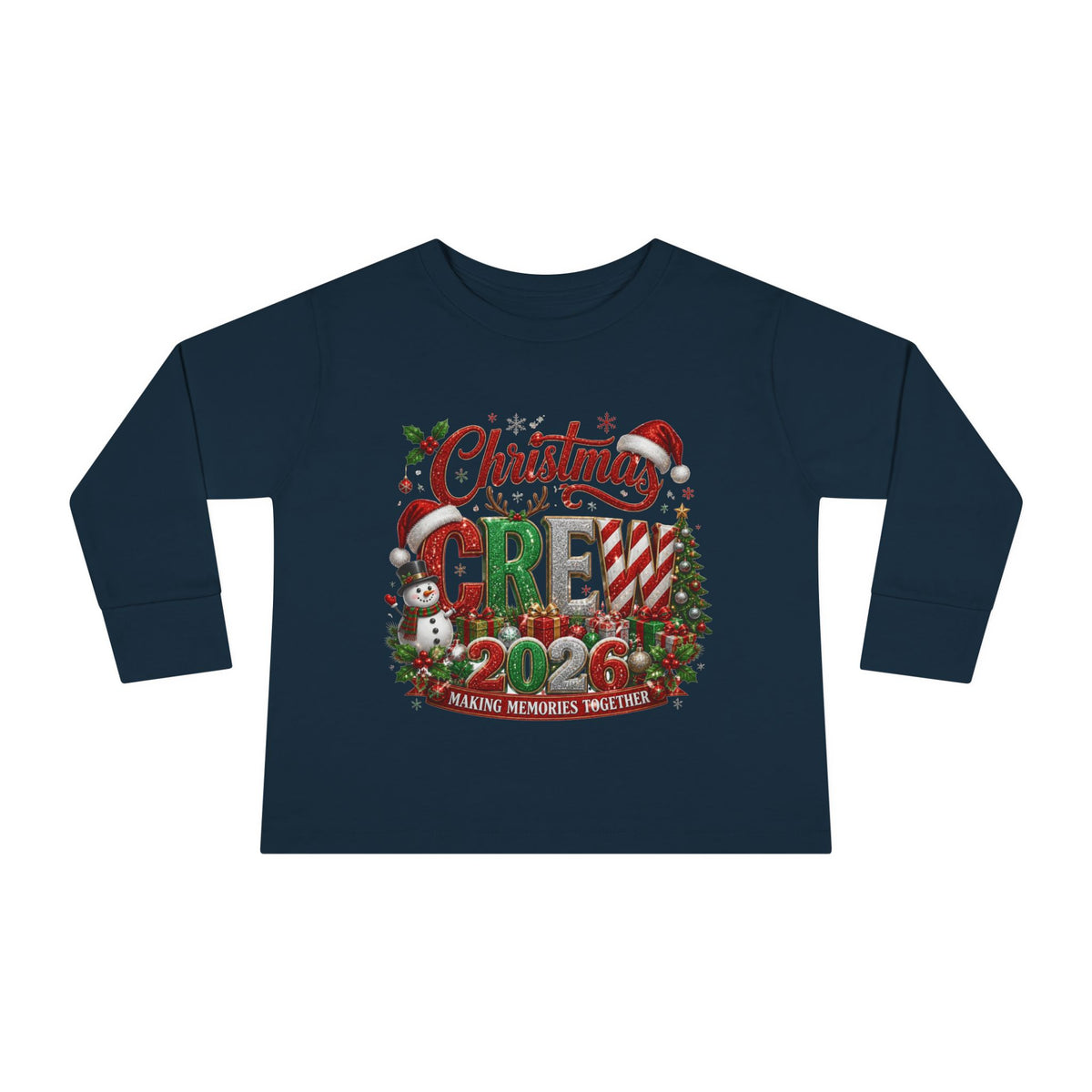 Toddler Long Sleeve Tee — "Christmas Crew 2026" Holiday Shirt