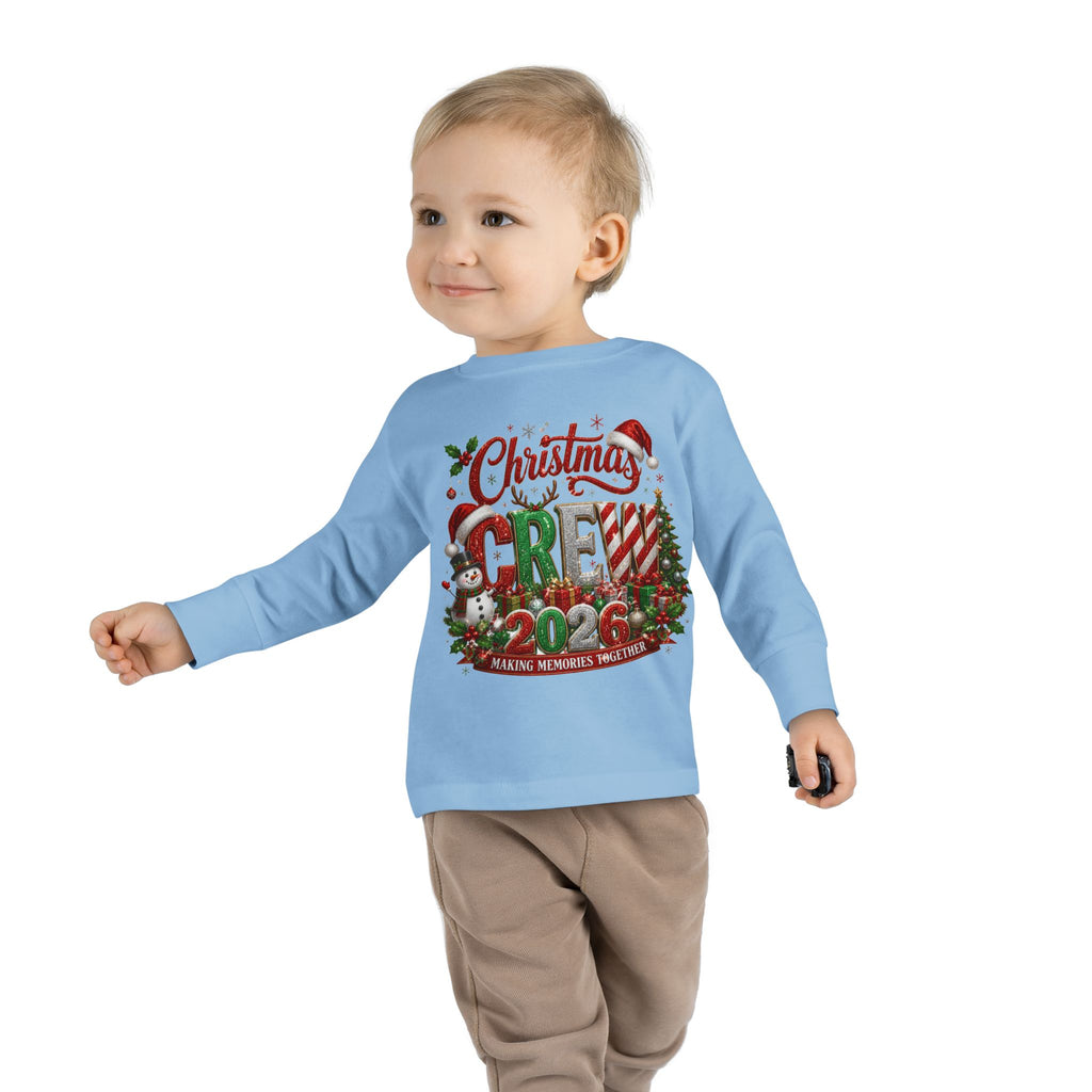 Toddler Long Sleeve Tee — "Christmas Crew 2026" Holiday Shirt