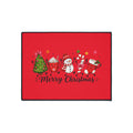 Christmas Floor Mat - Merry Christmas Holiday Door Mat with Festive Tree, Snowman & Candy Cane Design