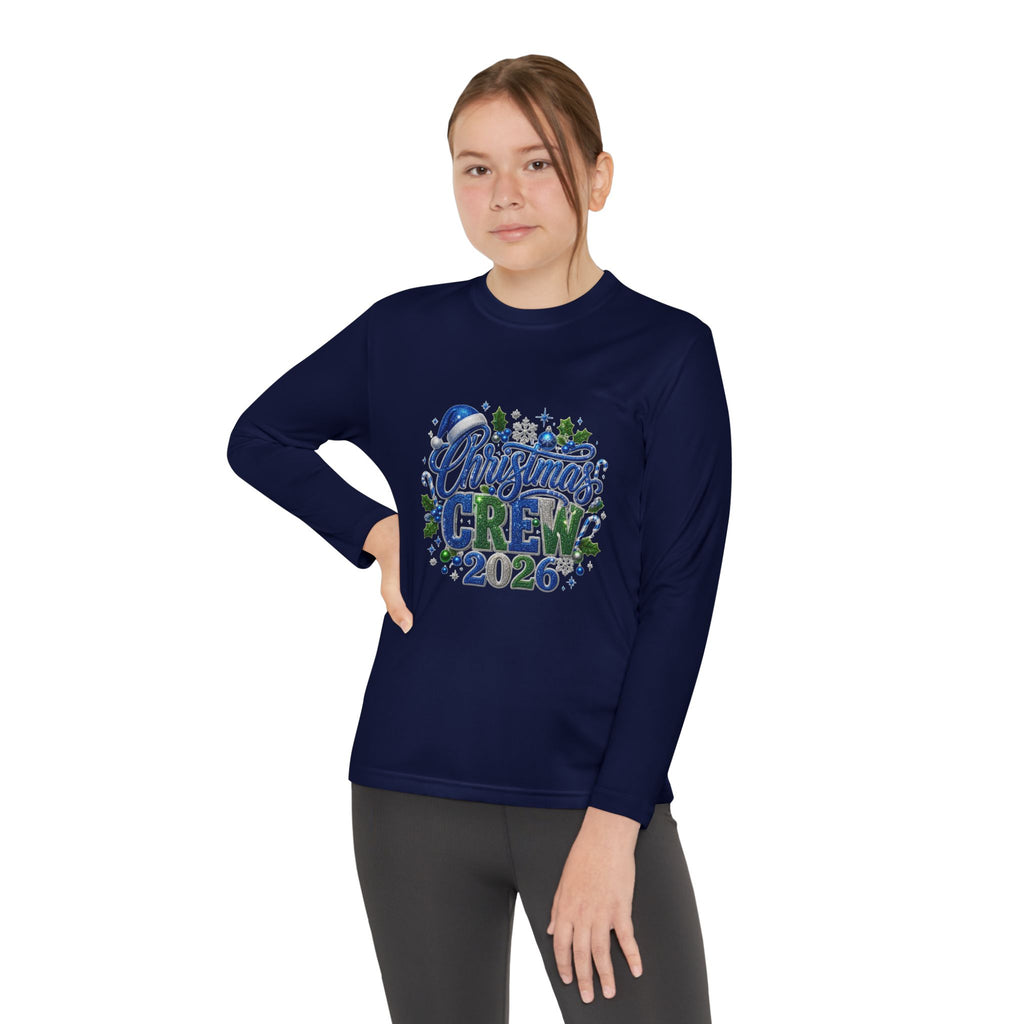 Youth Long Sleeve Tee — "Christmas Crew 2026" Holiday Shirt