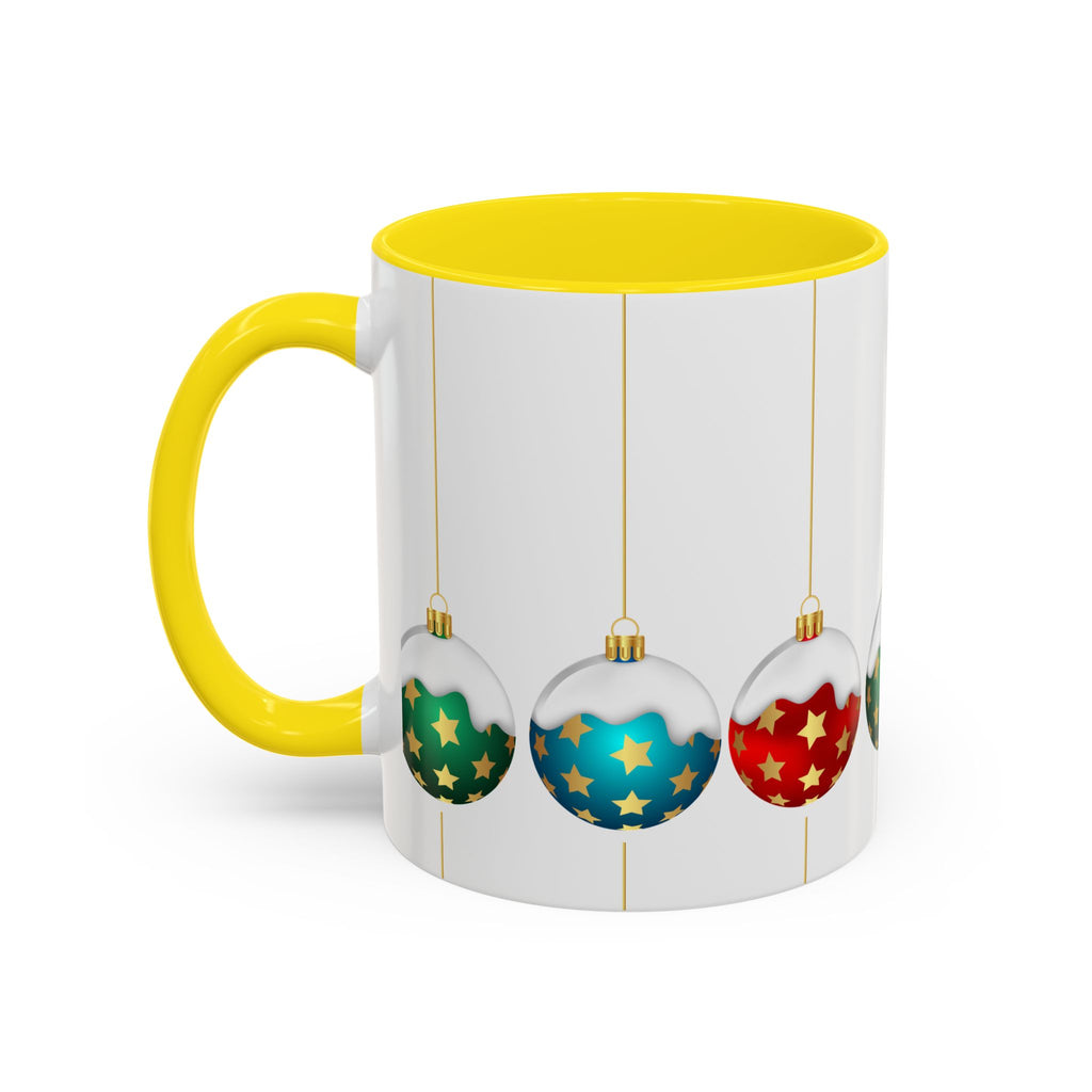 Holiday Ornament Accent Coffee Mug — Festive Christmas Baubles (11/15oz)