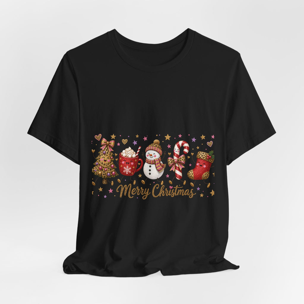 Christmas Characters T-Shirt — 'Merry Christmas' Holiday Graphic Tee