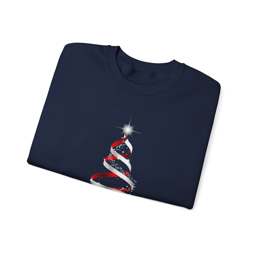 Christmas Ribbon Tree Crewneck Sweatshirt — Minimal Holiday Pullover