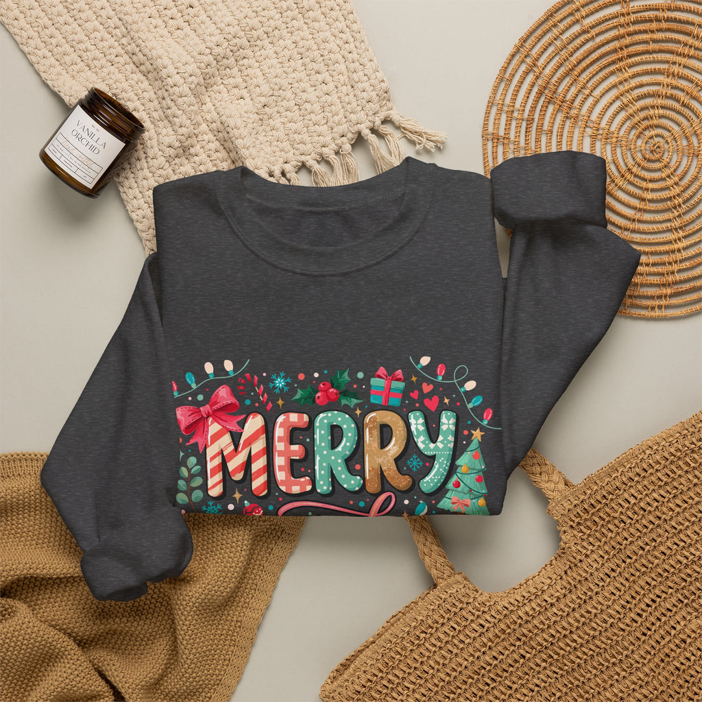 Merry and Bright Sweatshirt — Christmas Holiday Crewneck