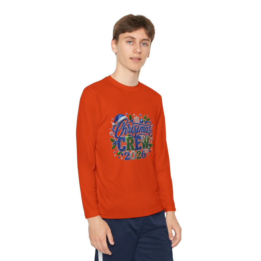 Youth Long Sleeve Tee — "Christmas Crew 2026" Holiday Shirt