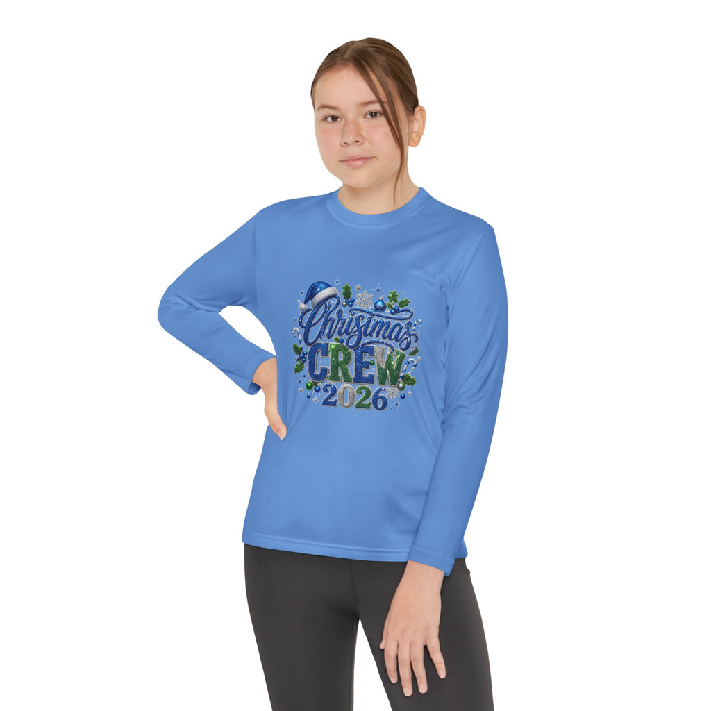 Youth Long Sleeve Tee — "Christmas Crew 2026" Holiday Shirt
