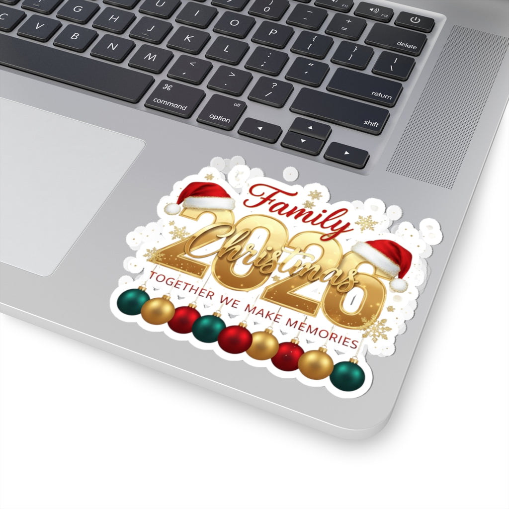 2026 Family Christmas Kiss-Cut Sticker — "Together We Make Memories" Holiday Decal