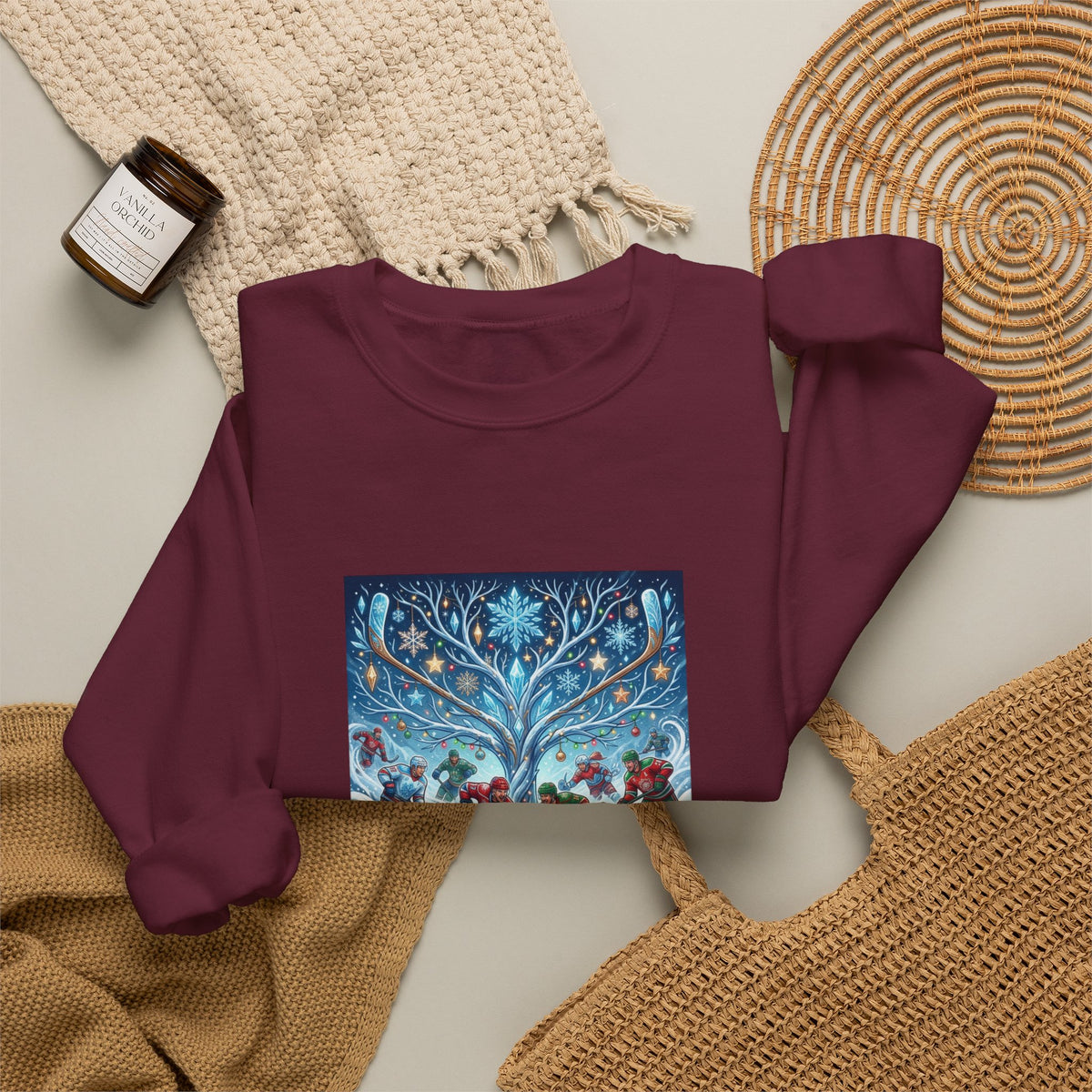 Holiday Snow Skate Crewneck Sweatshirt — Vintage Winter Ice Skaters Graphic