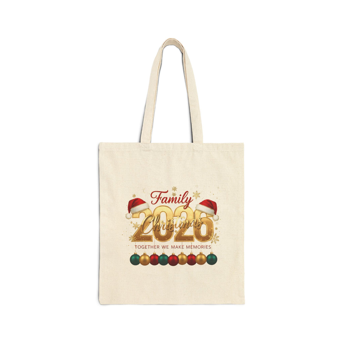 2026 Family Christmas Tote Bag - Holiday Canvas Shopping Bag