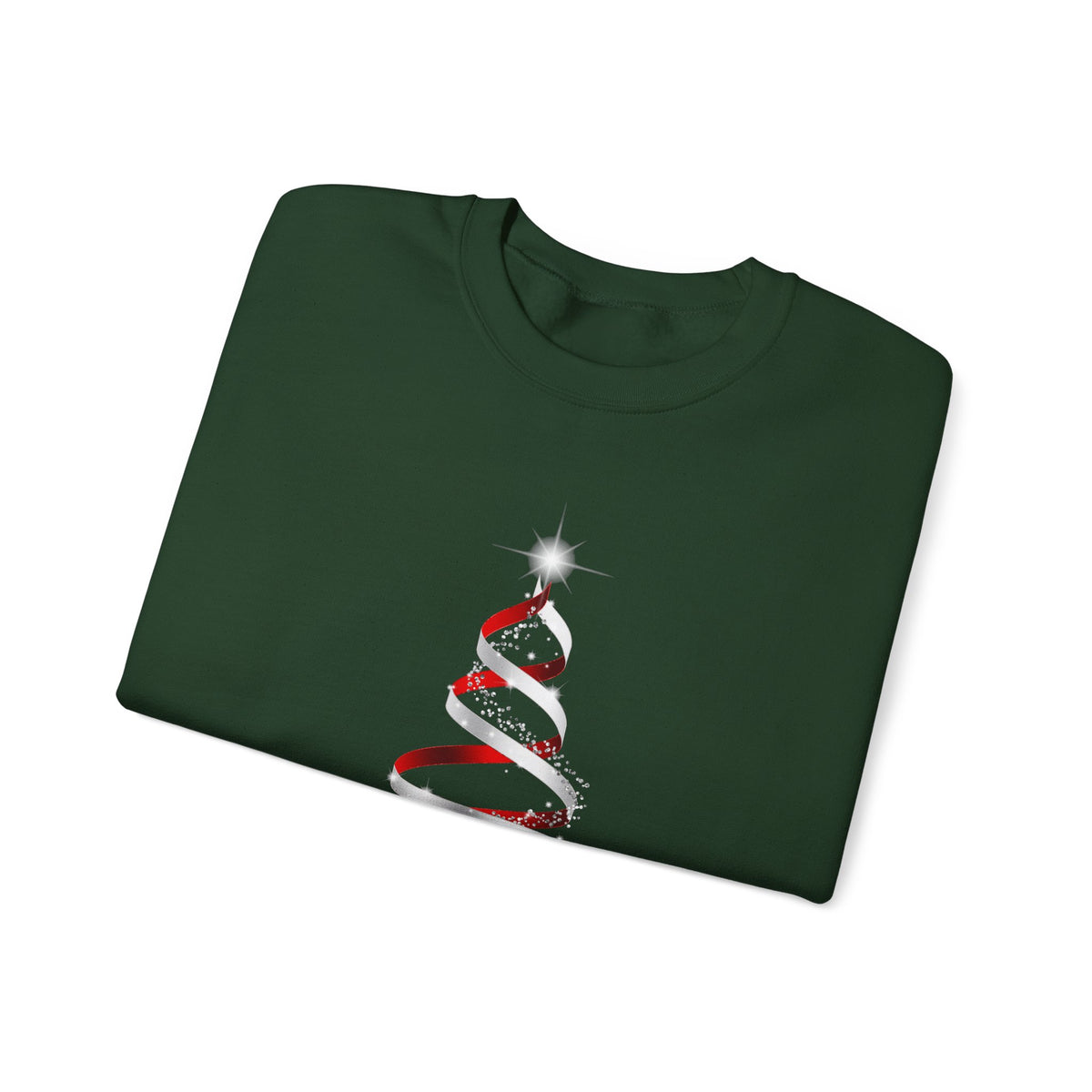 Minimal Red Ribbon Christmas Tree Sweatshirt