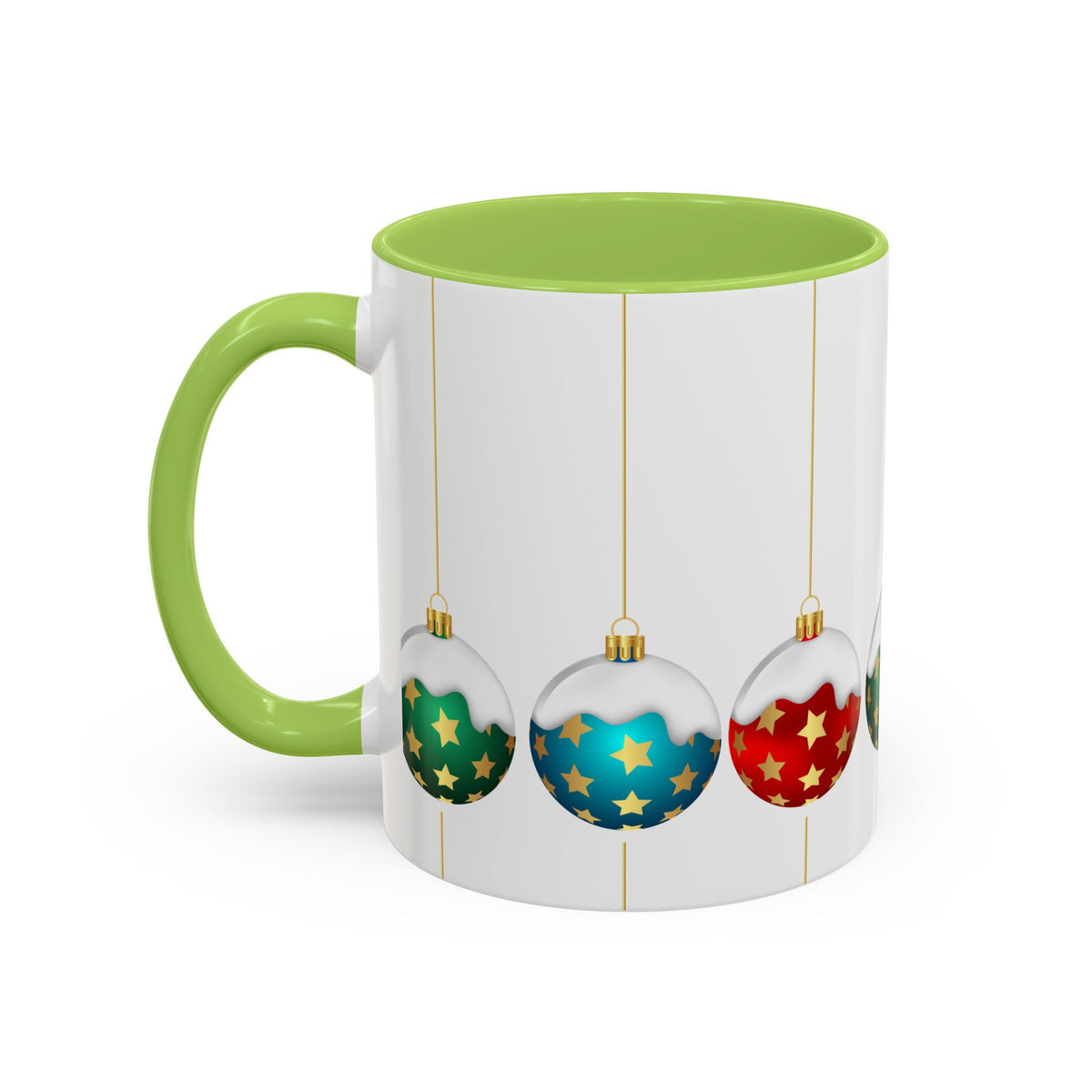 Holiday Ornament Accent Coffee Mug — Festive Christmas Baubles (11/15oz)