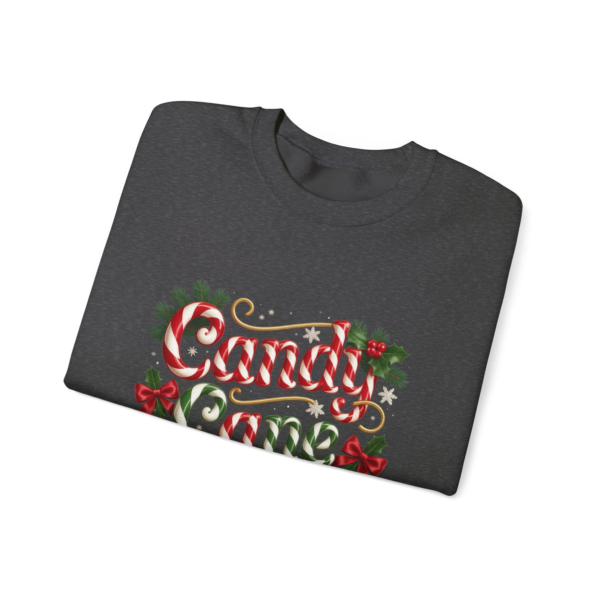 Crewneck Sweatshirt — "Candy Cane Wishes" Christmas Holiday Sweater