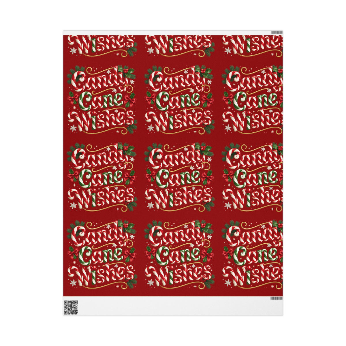 Candy Cane Wishes Wrapping Paper – Festive Holiday Gift Wrap