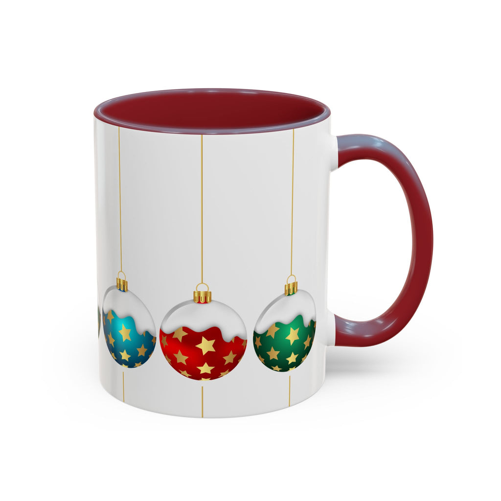 Holiday Ornament Accent Coffee Mug — Festive Christmas Baubles (11/15oz)