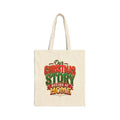 Christmas Story Tote Bag — "Our Christmas Story Begins at Home" Cotton Canvas Tote