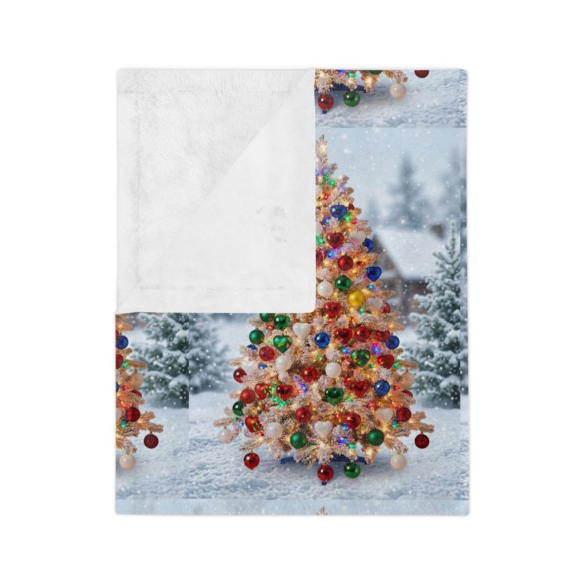 Christmas Tree Velveteen Microfiber Blanket - Festive Holiday Cozy Throw