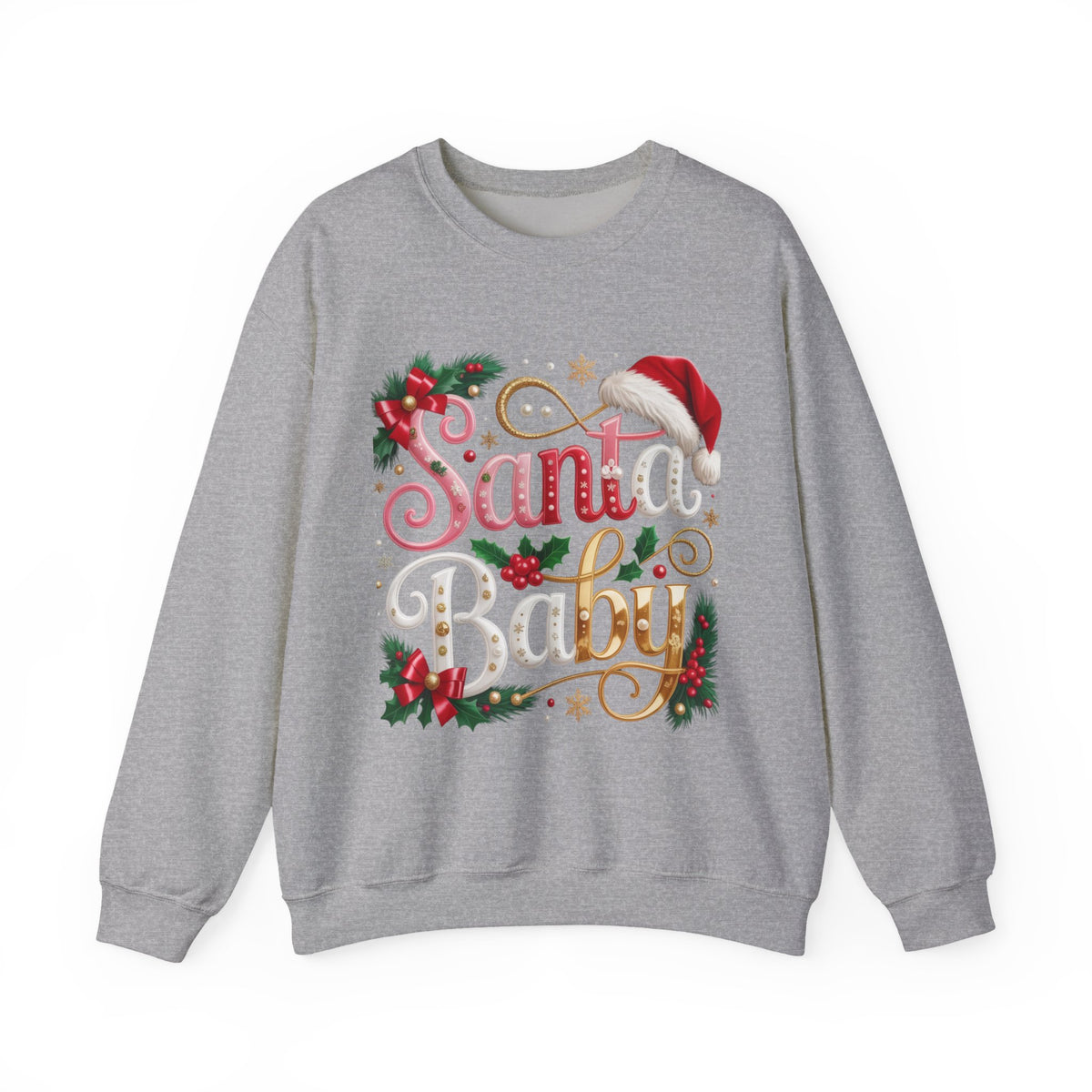 Sweatshirt — "Santa Baby" Christmas Crewneck Sweatshirt